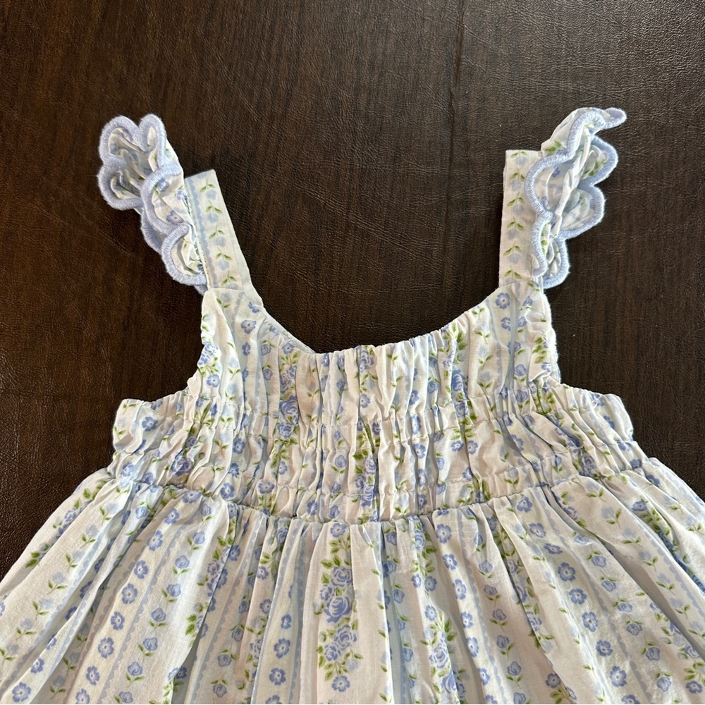 Sincerely Jules Girl Floral White and Blue Kids Dress Sz 5T - Picture 3 of 8